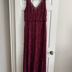Elegant Burgundy Evening Gown